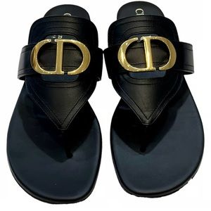 Dior black and gold sandals